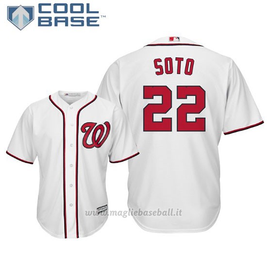 Maglia Baseball Uomo Washington Nationals Juan Soto Cool Base Majestic 1ªBianco